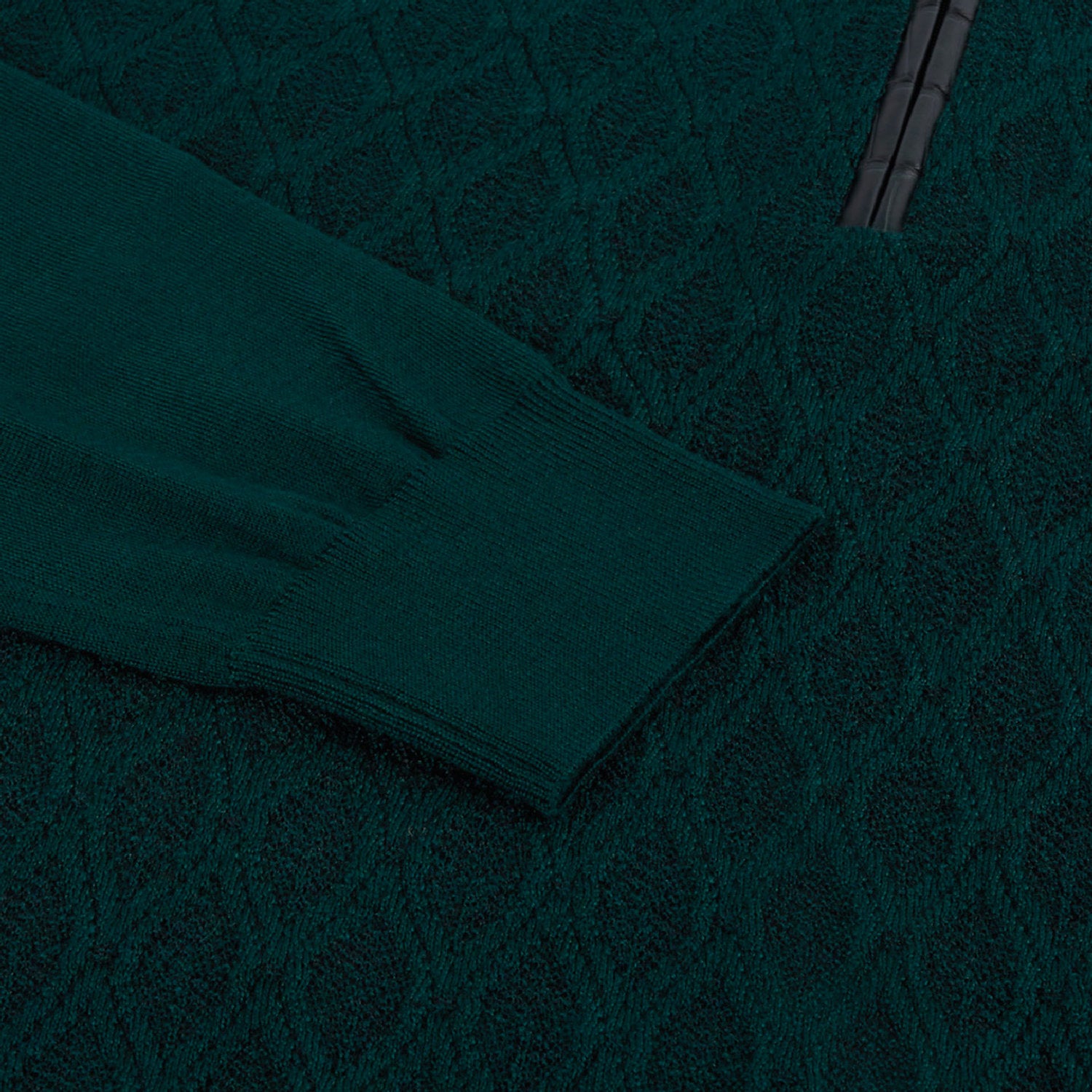 Polo à motif zippé en cachemire - Vert