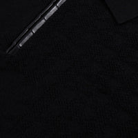 Pull zippé à tricot texturé en cachemire - Noir
