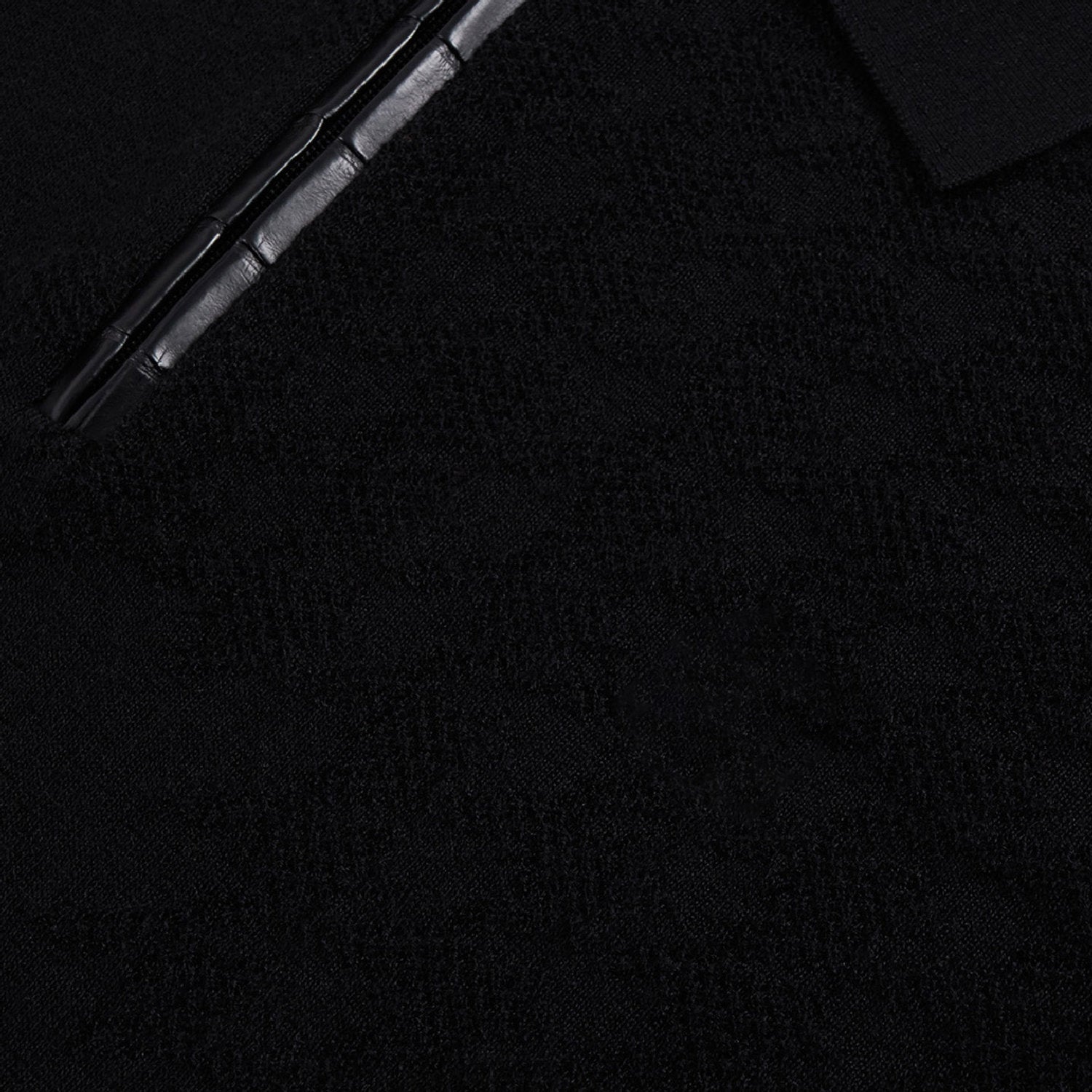 Pull zippé à tricot texturé en cachemire - Noir