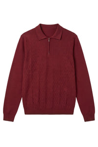 Polo à col zippé et manches longues en soie - Ruby