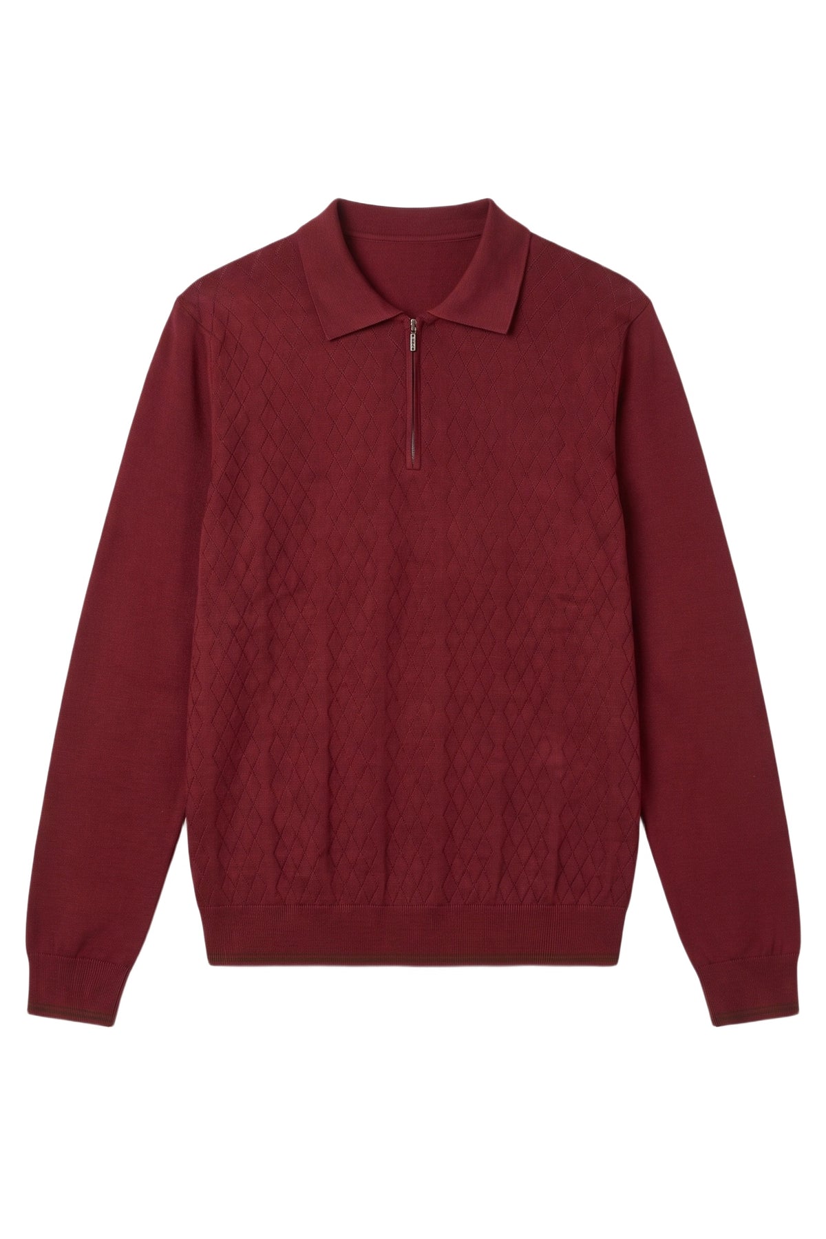 Polo à col zippé et manches longues en soie - Ruby