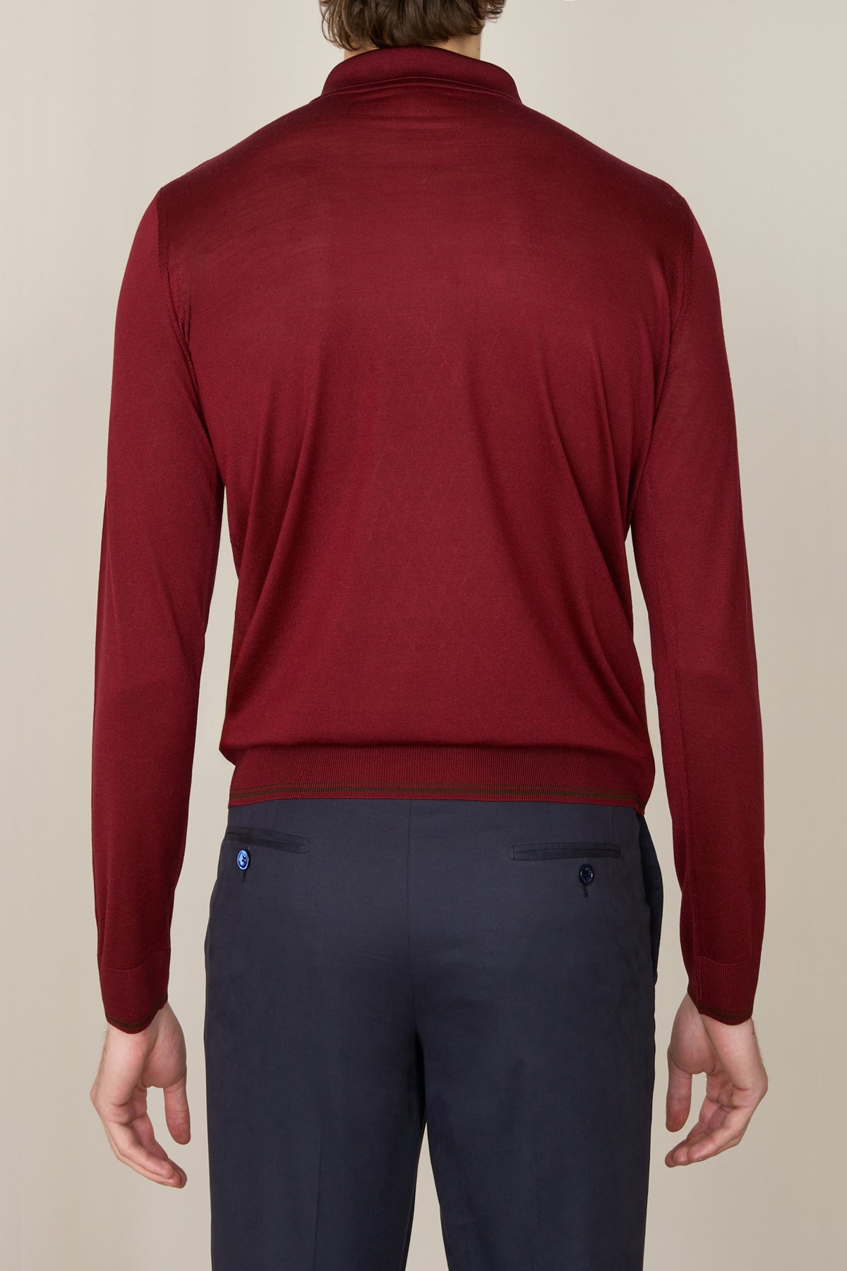 Polo à col zippé et manches longues en soie - Ruby