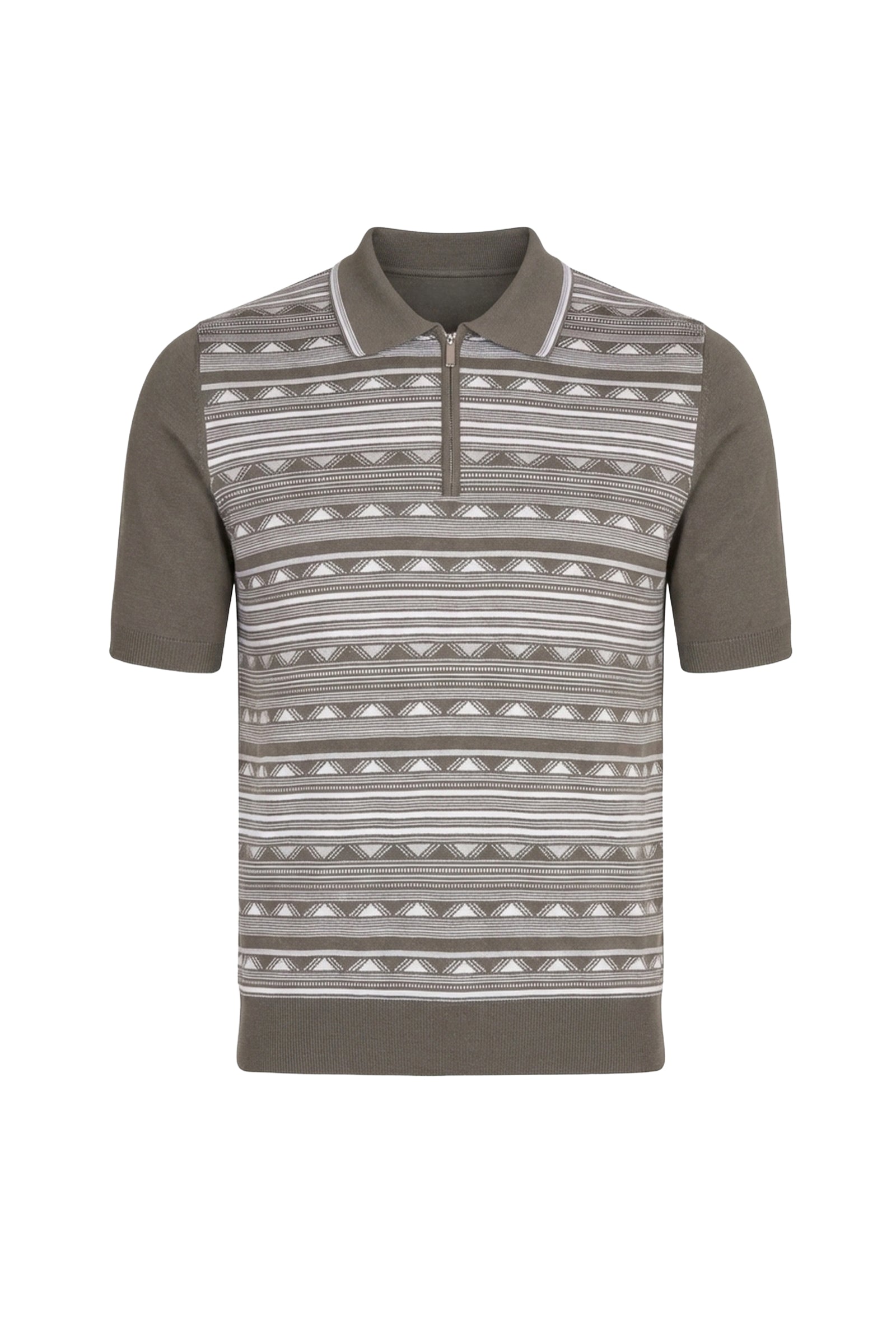 Polo à motif géométrique en soie mélangée - Multicolore