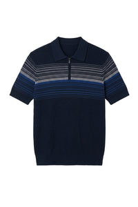 Polo à rayures en soie - Multicolore