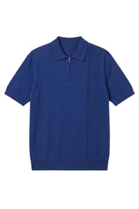 Polo zippé à manches courtes - Ink
