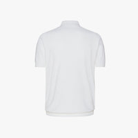 Fine silk zip polo shirt - White