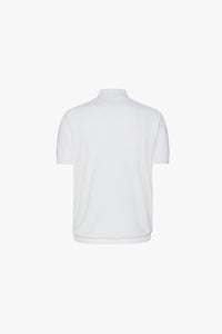 Polo à fermeture zippée en soie - Blanc