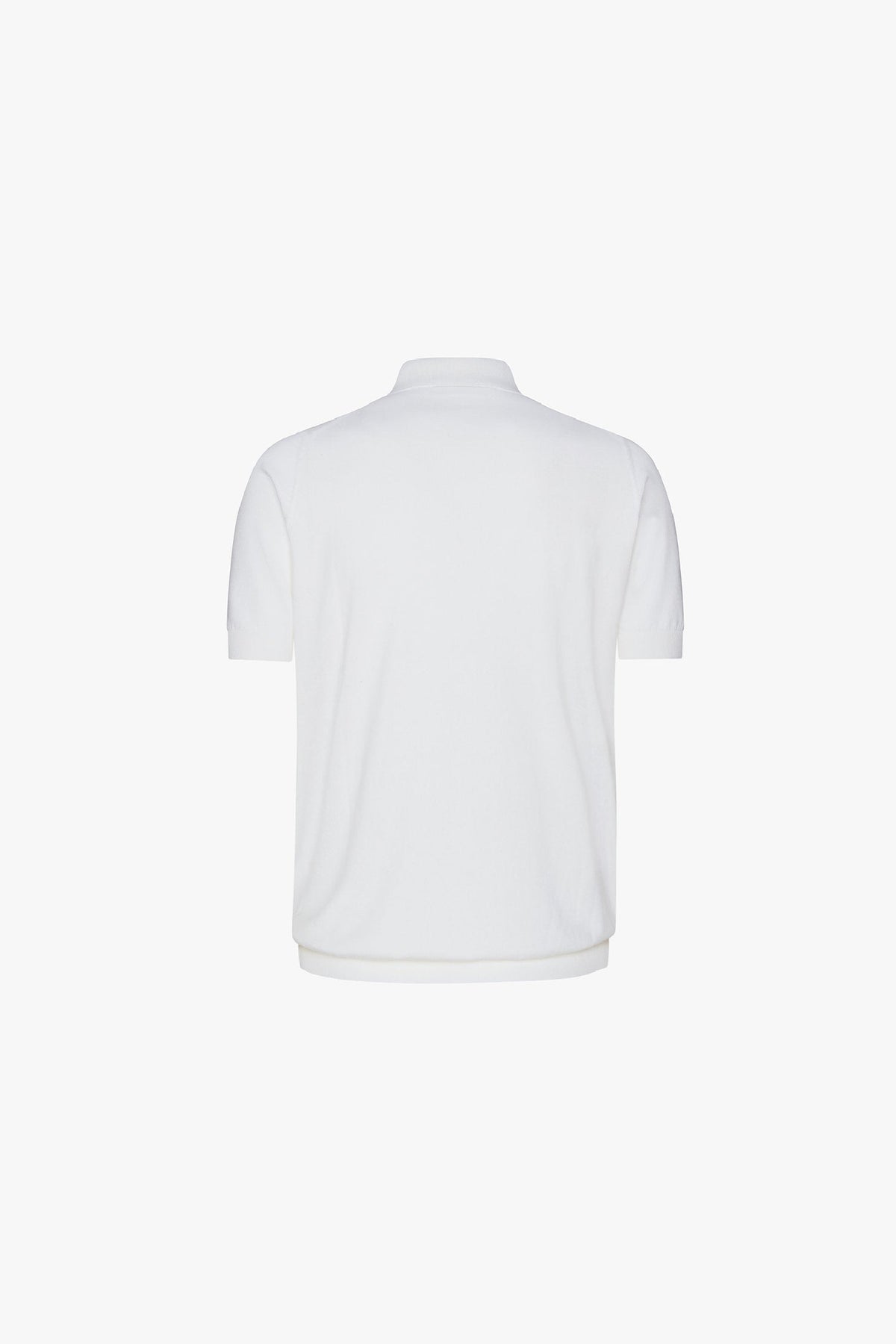 Polo à fermeture zippée en soie - Blanc