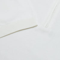 Fine silk zip polo shirt - White