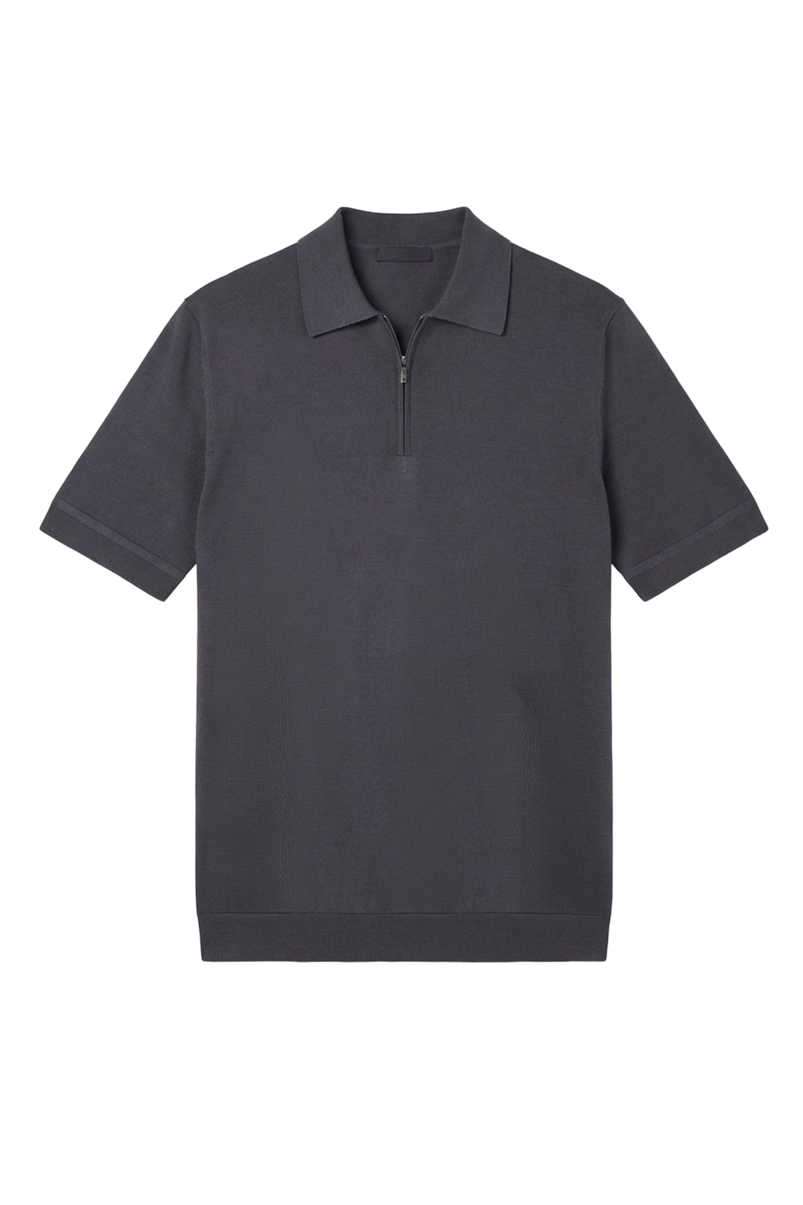 Silk quarter zip polo shirt - Grey