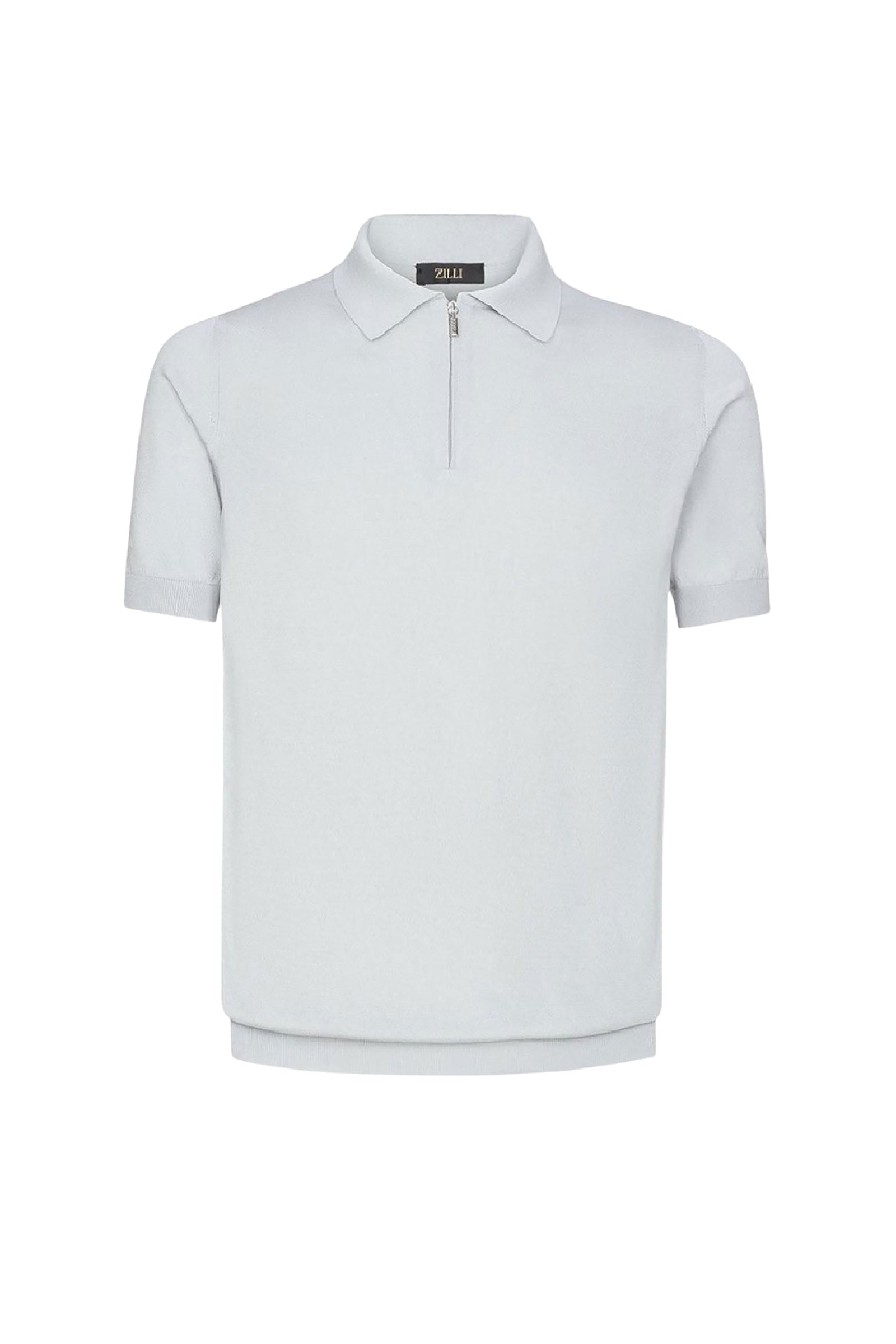 Silk zip polo shirt - Blue