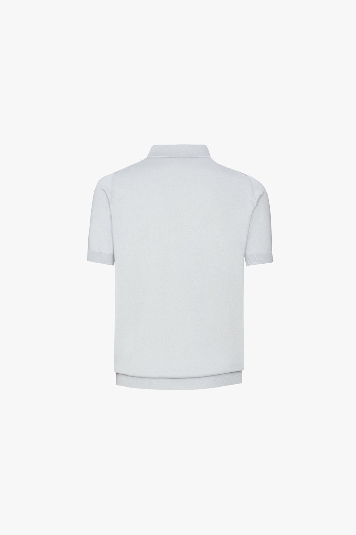 Polo à fermeture zippée en soie - Bleu