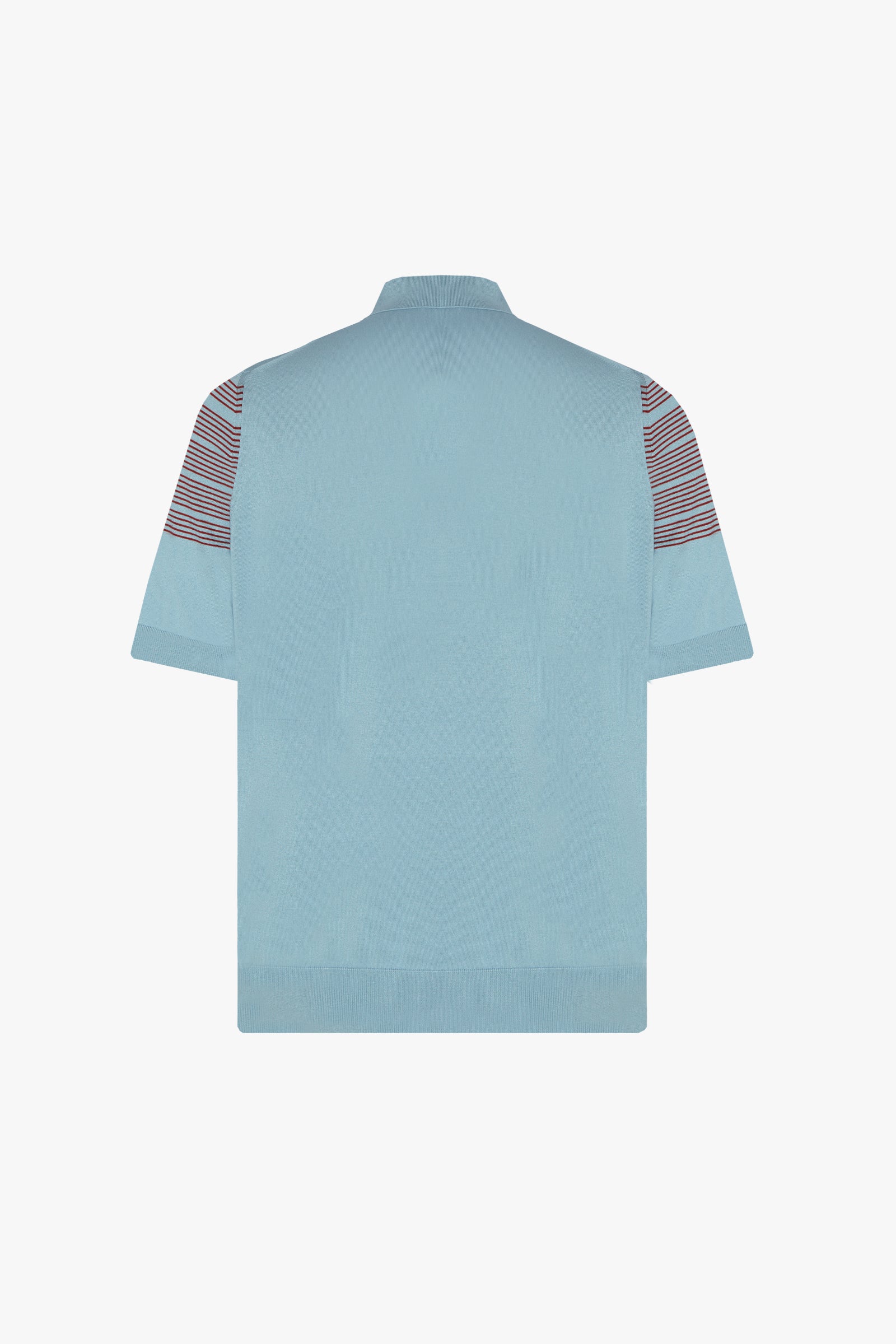 Polo à rayures en soie - Bleu & Bordeaux