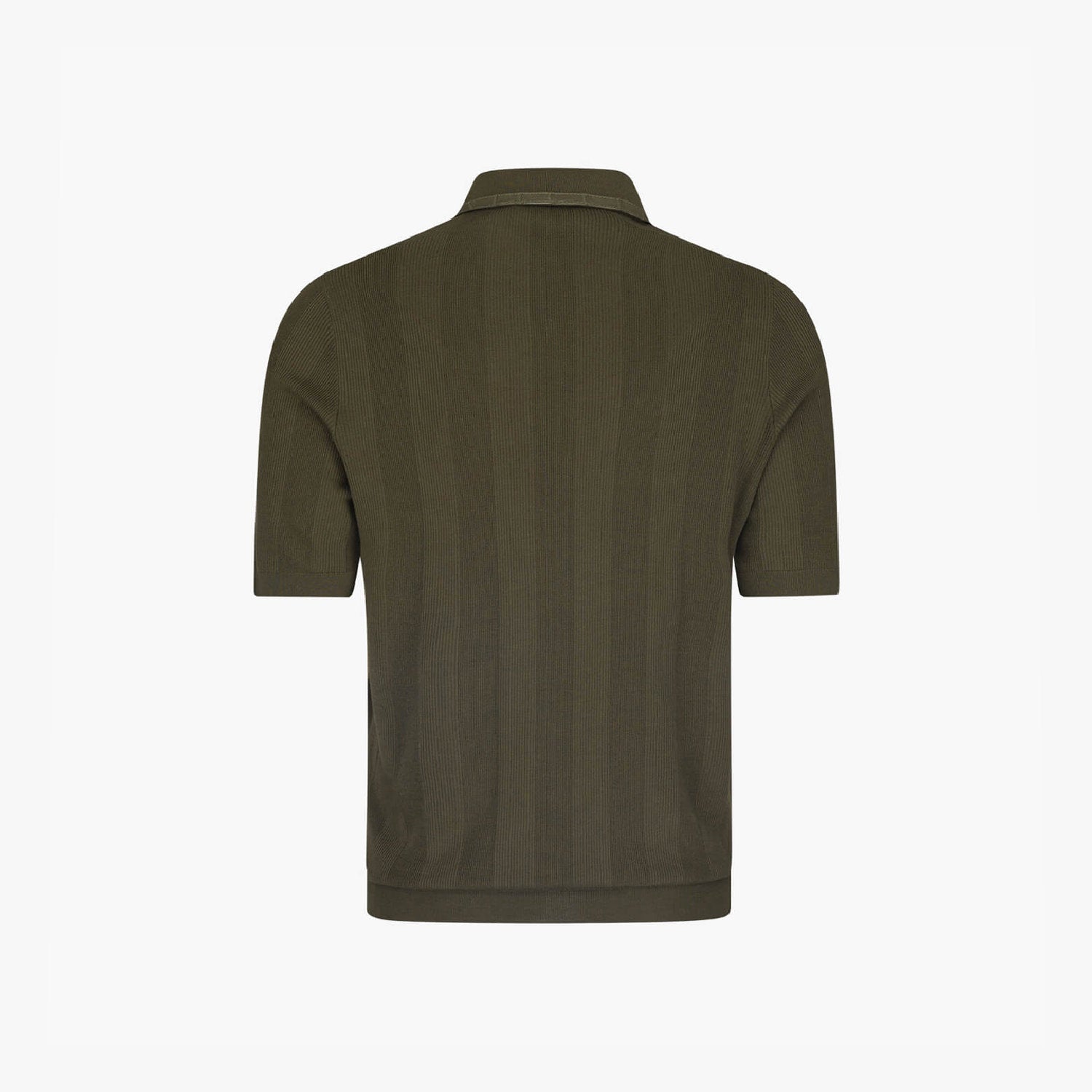 Polo zippé à col en soie - Vert