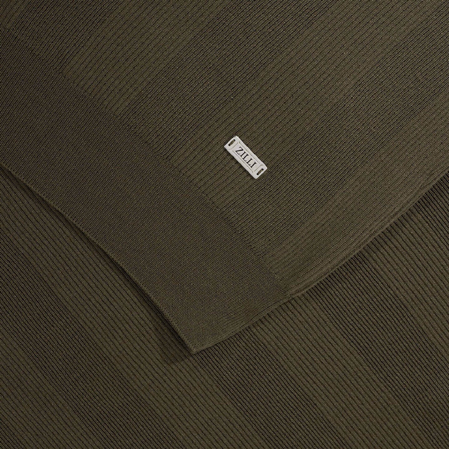 Polo zippé à col en soie - Vert