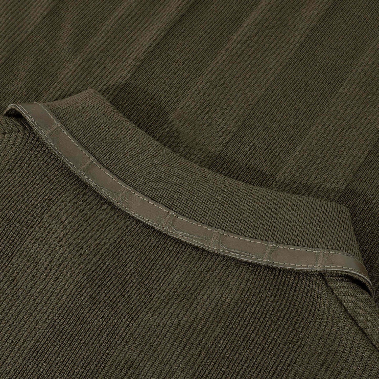 Polo zippé à col en soie - Vert
