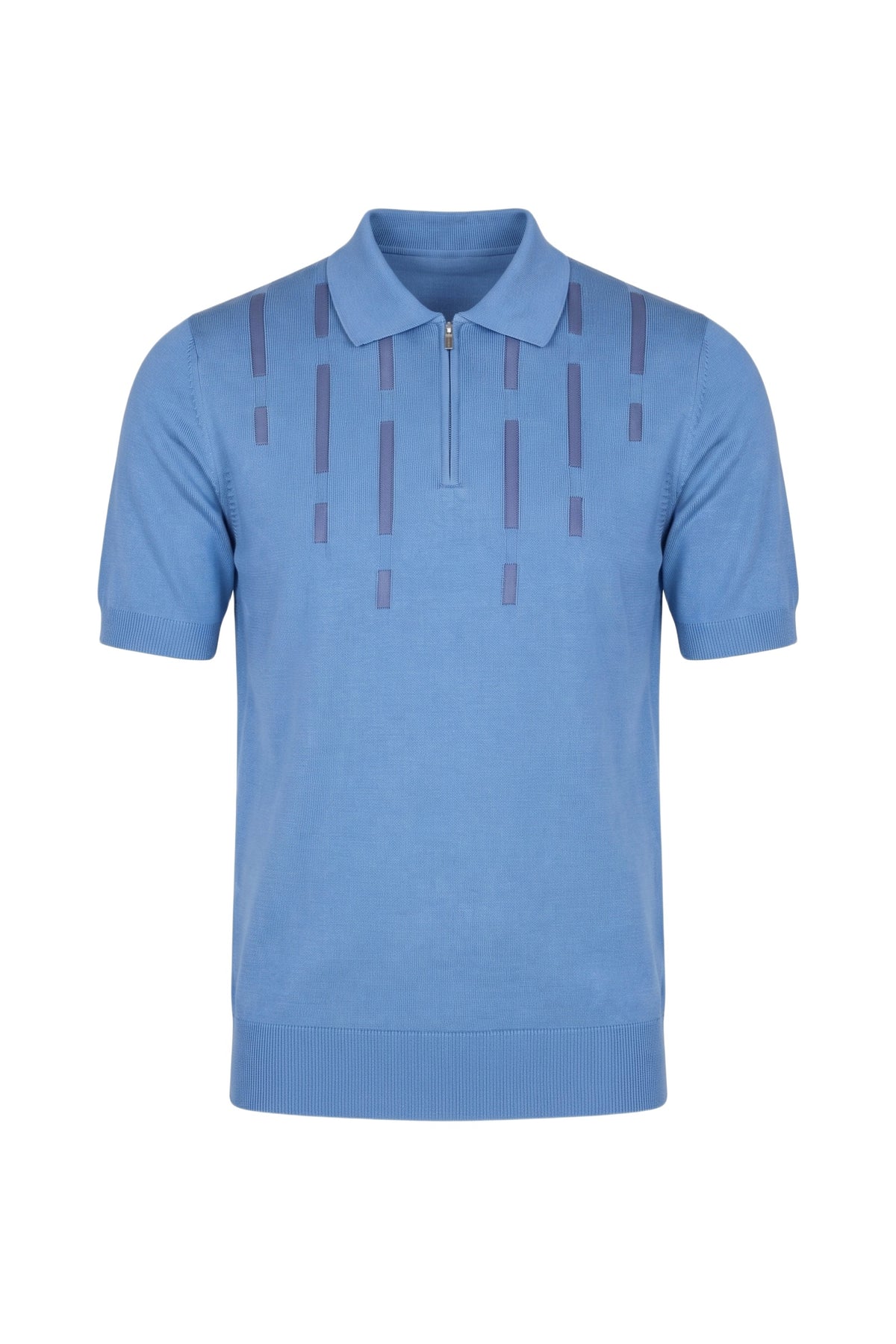 Polo zippé à manches courtes - Pale Blue Onyx