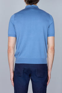 Polo zippé à manches courtes - Pale Blue Onyx