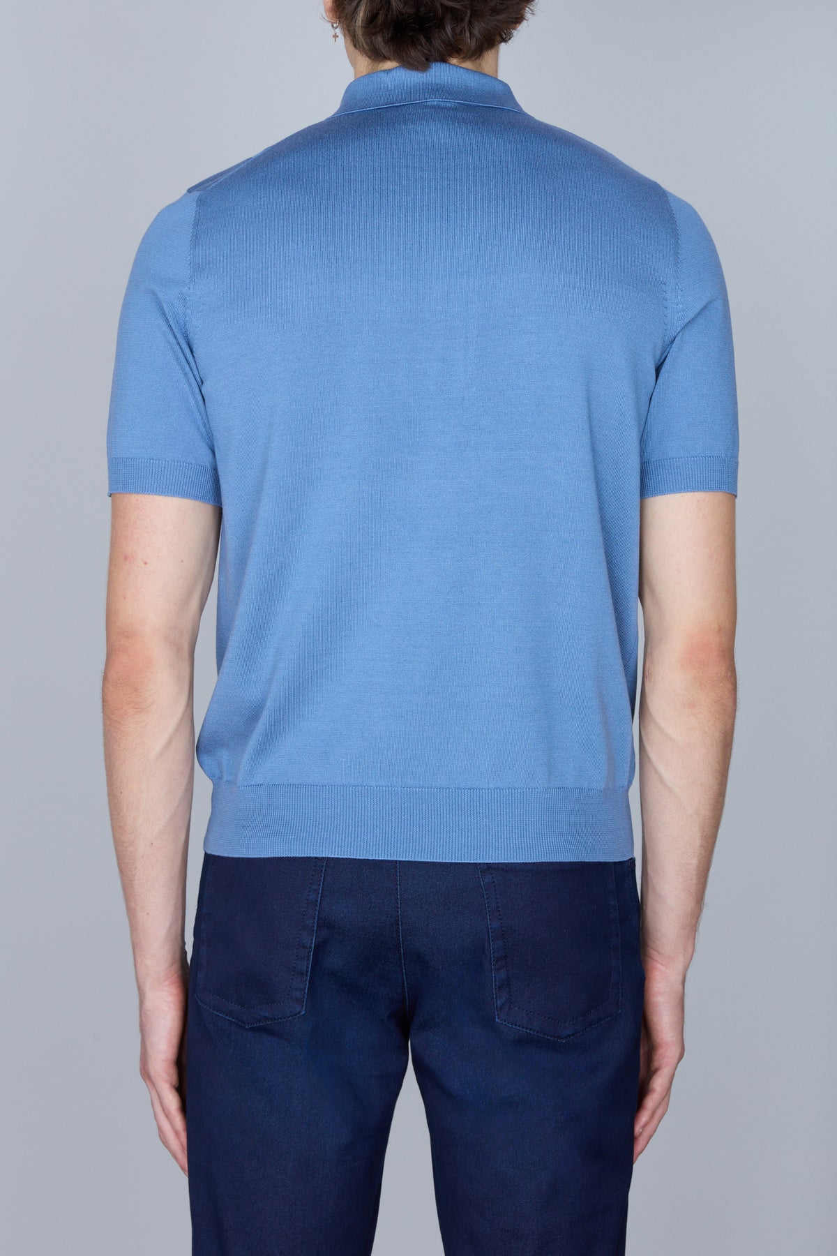 Polo zippé à manches courtes - Pale Blue Onyx