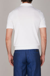 Polo zippé en soie - White