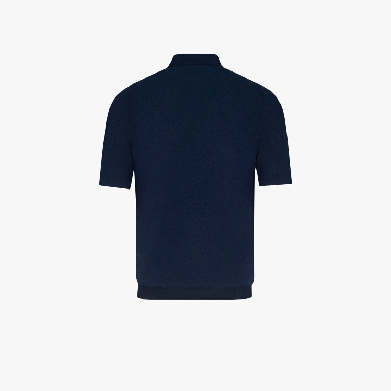 Polo à motif géométrique en soie mélangée - Bleu