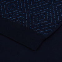 Polo à motif géométrique en soie mélangée - Bleu