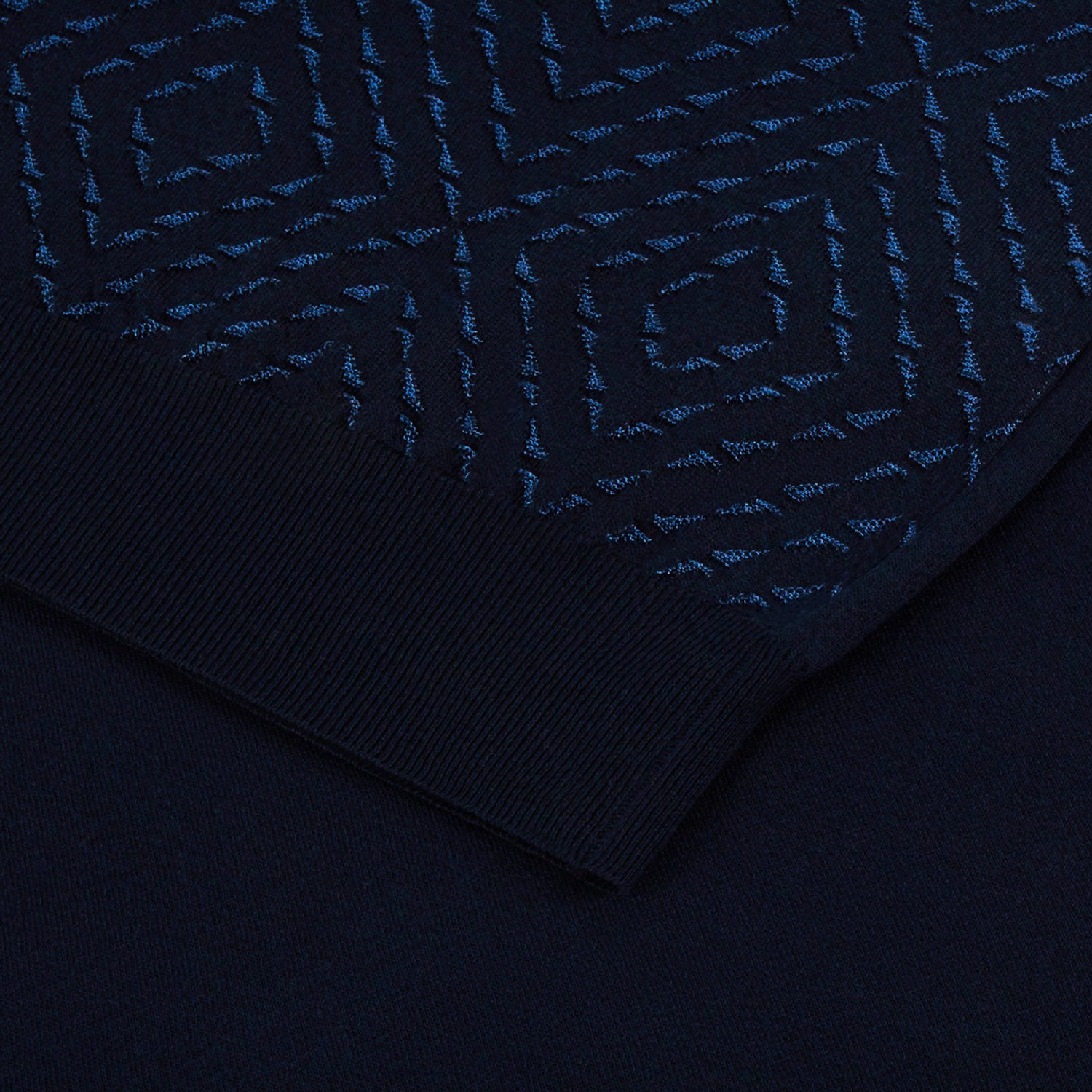 Polo à motif géométrique en soie mélangée - Bleu