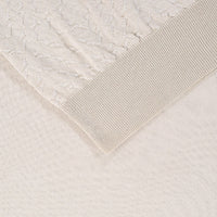 Polo zippé à motif jacquard en soie - Beige