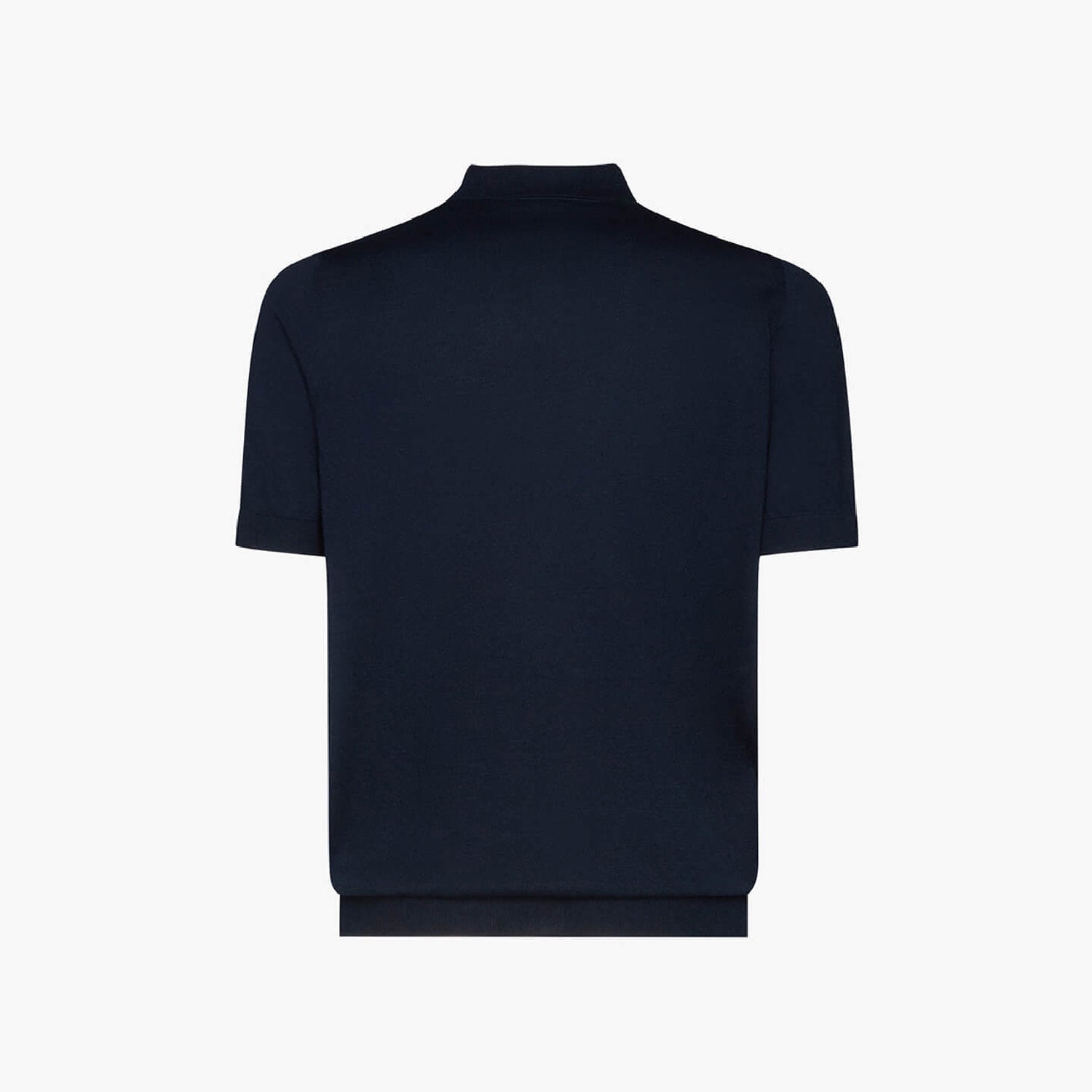 Geometric silk blend polo shirt - Blue