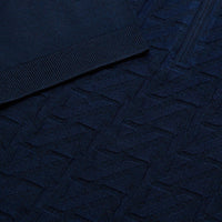 Geometric silk blend polo shirt - Blue