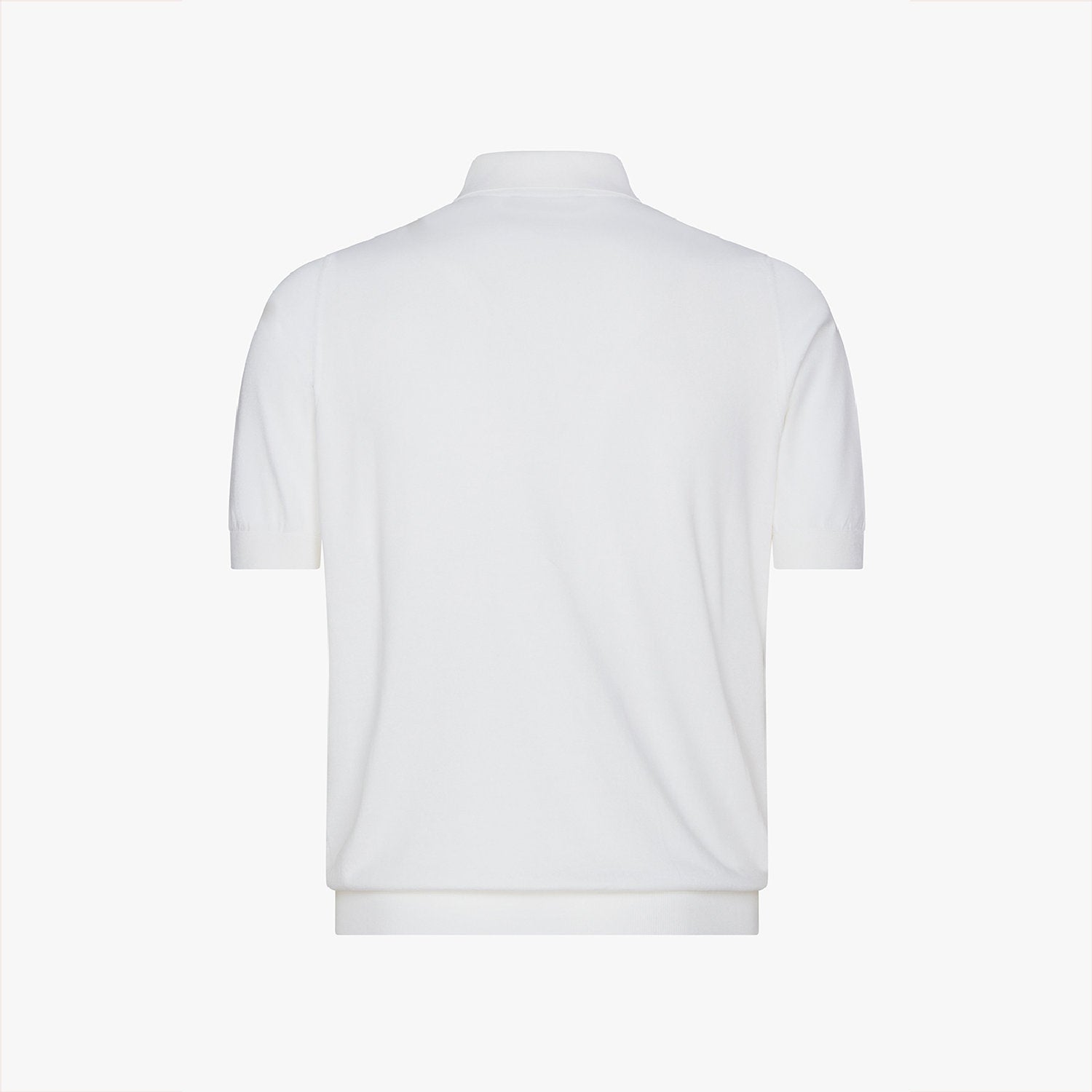 Silk blend zigzag polo shirt - White