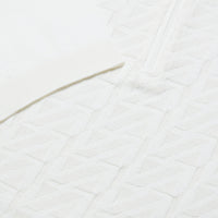 Silk blend zigzag polo shirt - White