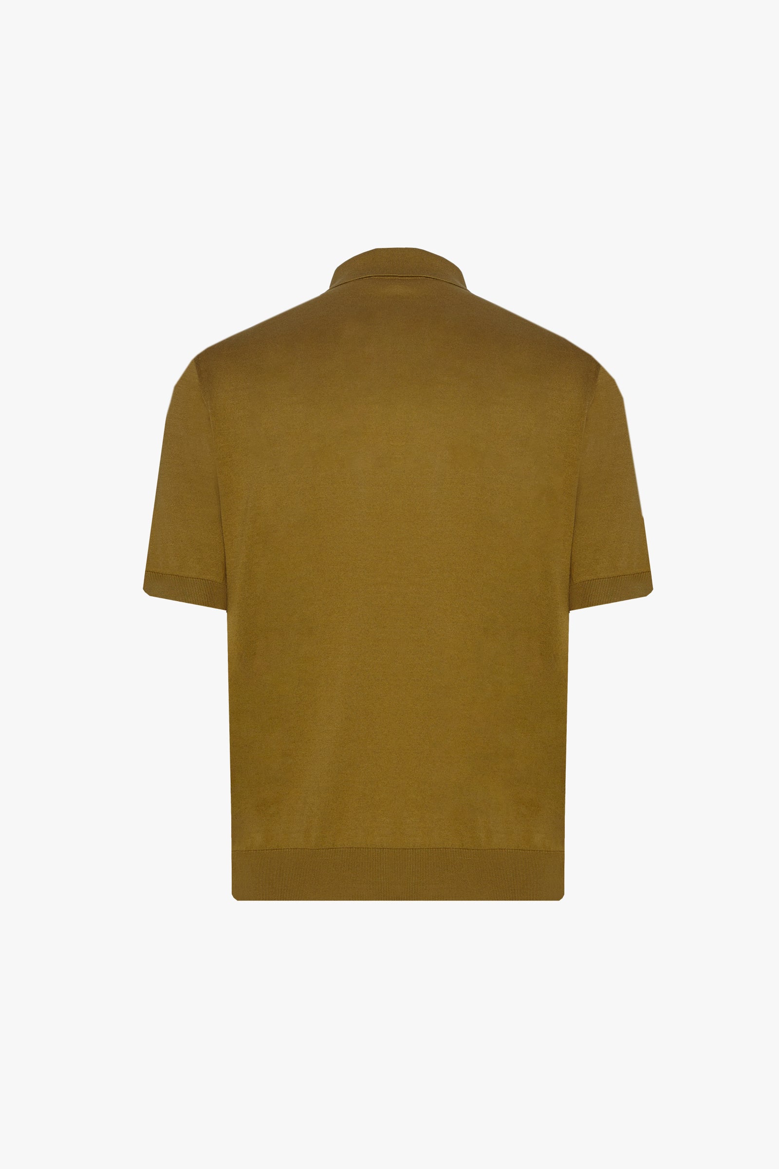 Polo tricoté à motif monogramme jacquard en soie - Marron