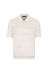 Polo chiné en cachemire et soie mélangée - Beige
