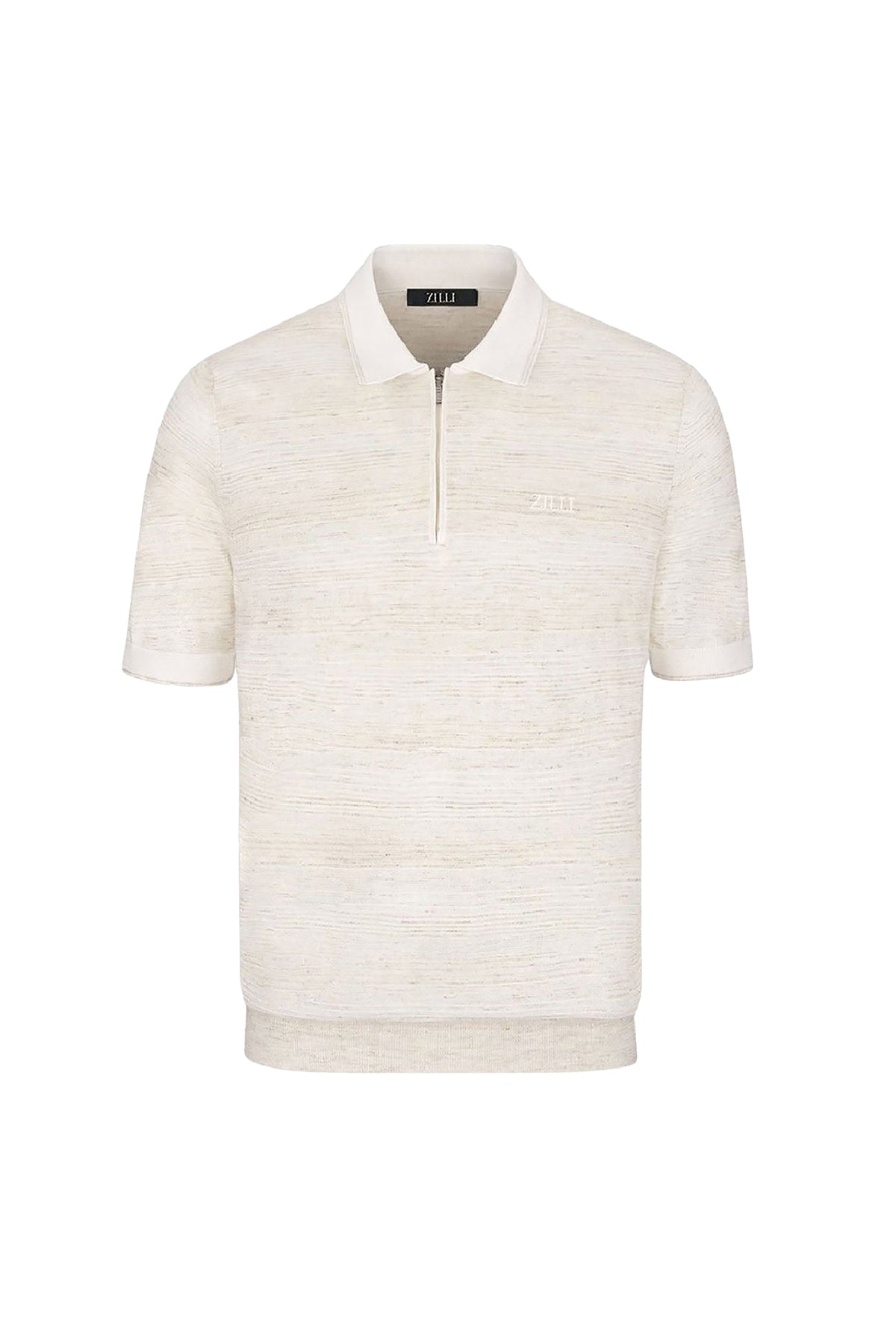 Polo chiné en cachemire et soie mélangée - Beige