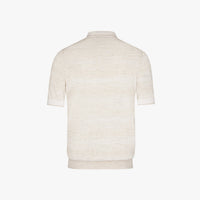 Short-sleeved cashmere polo shirt - Beige