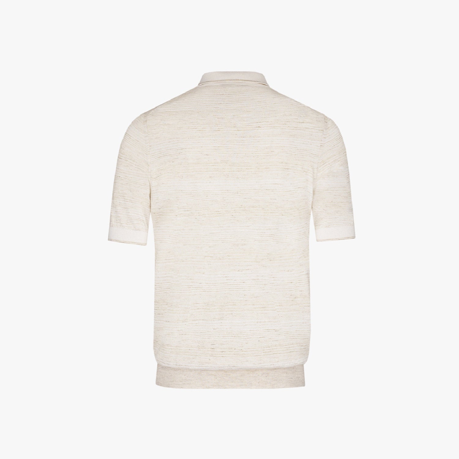 Short-sleeved cashmere polo shirt - Beige