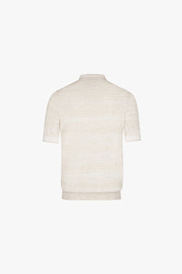 Polo chiné en cachemire et soie mélangée - Beige