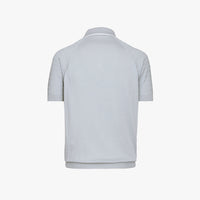 Silk textured knit polo shirt - Grey & White