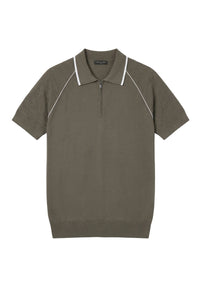 Polo à motif texturé en soie - Vert