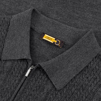 Polo torsadé en laine - Gris anthracite