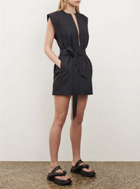 Mini robe kaftan en laine - Black