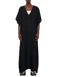 Robe kaftan en laine - Black