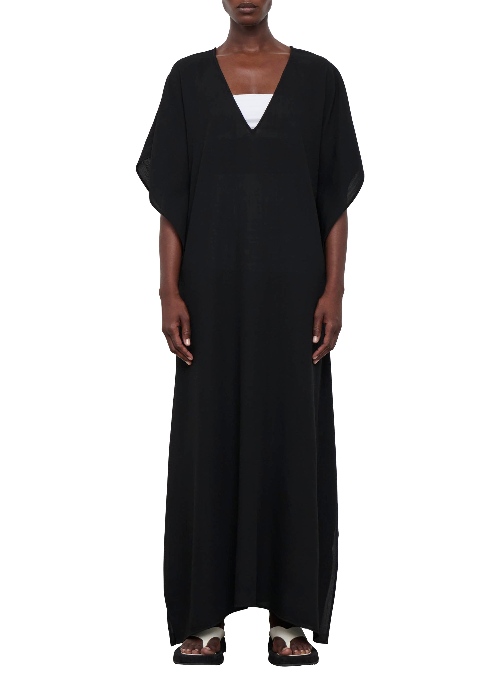 Robe kaftan en laine - Black