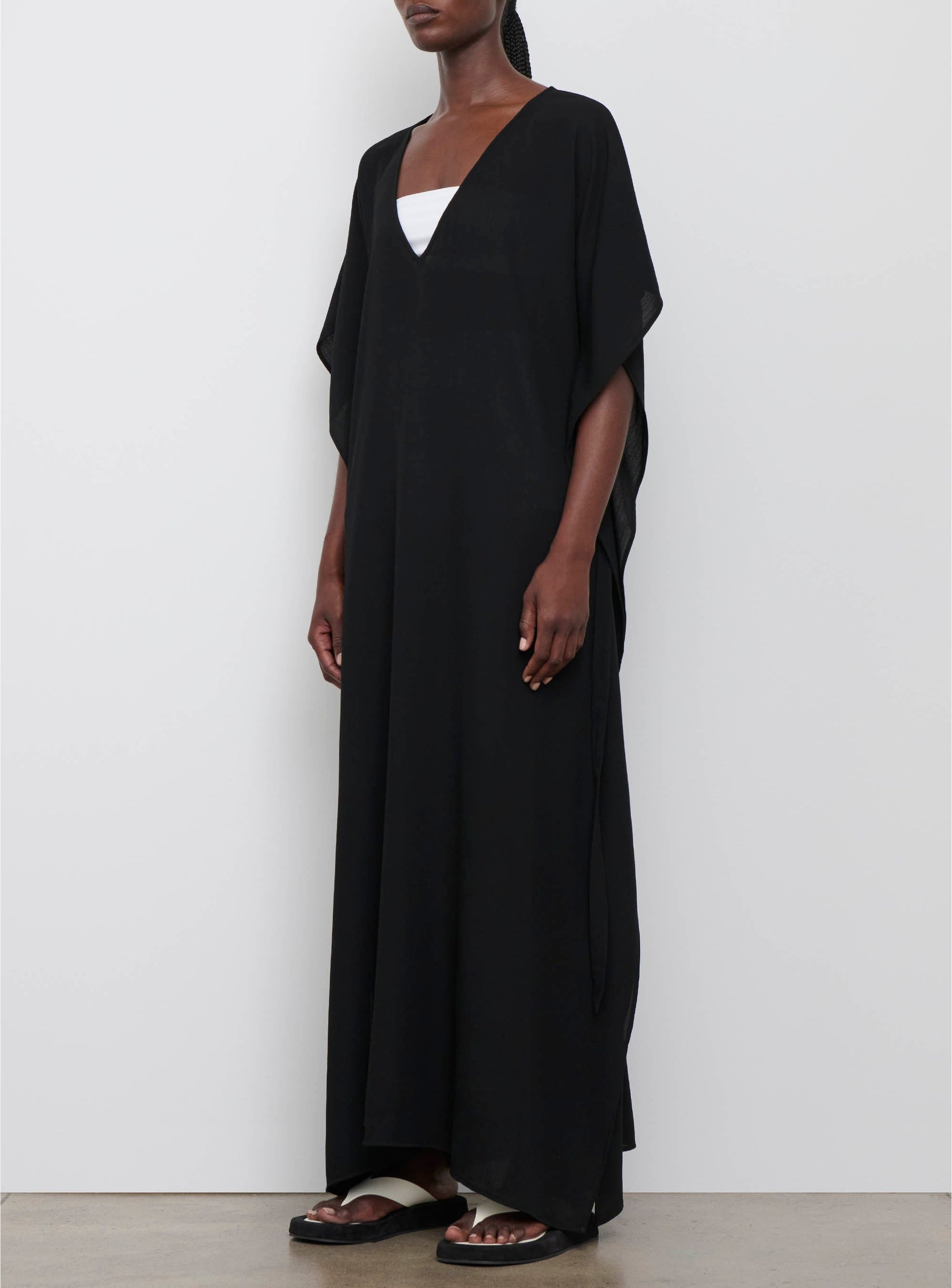Robe kaftan en laine - Black
