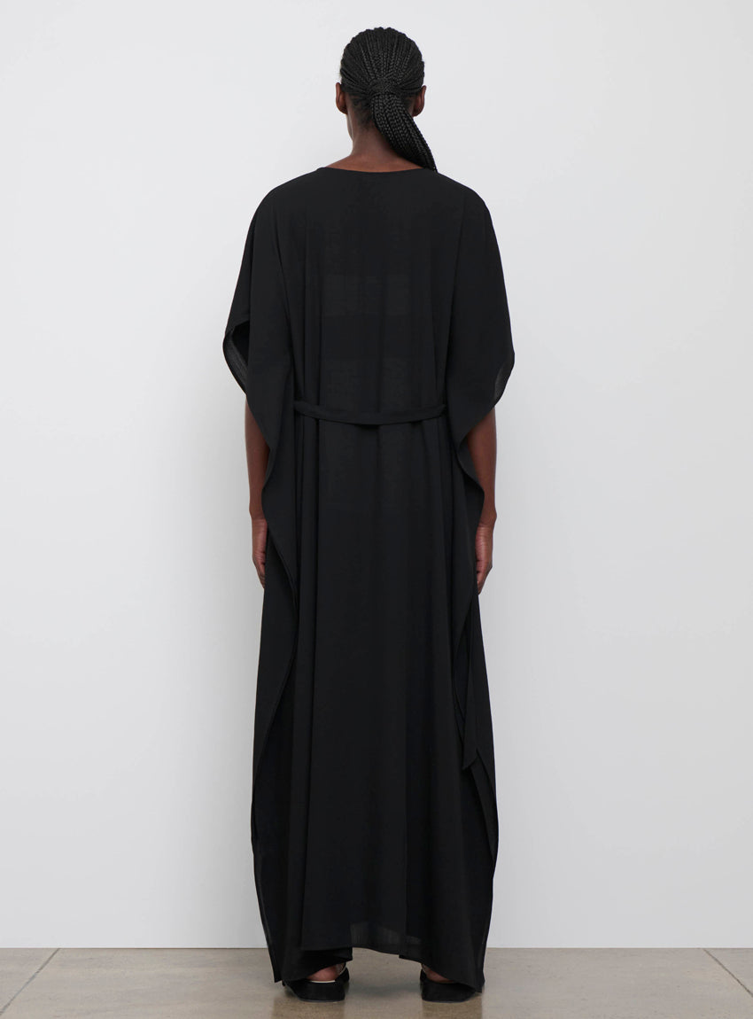 Robe kaftan en laine - Black
