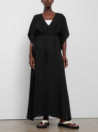 Robe kaftan en laine - Black