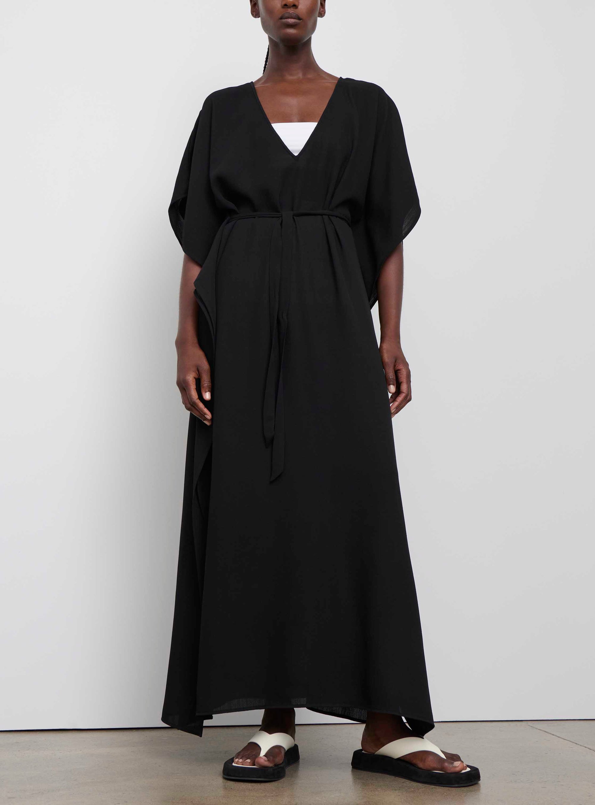 Robe kaftan en laine - Black