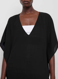 Robe kaftan en laine - Black