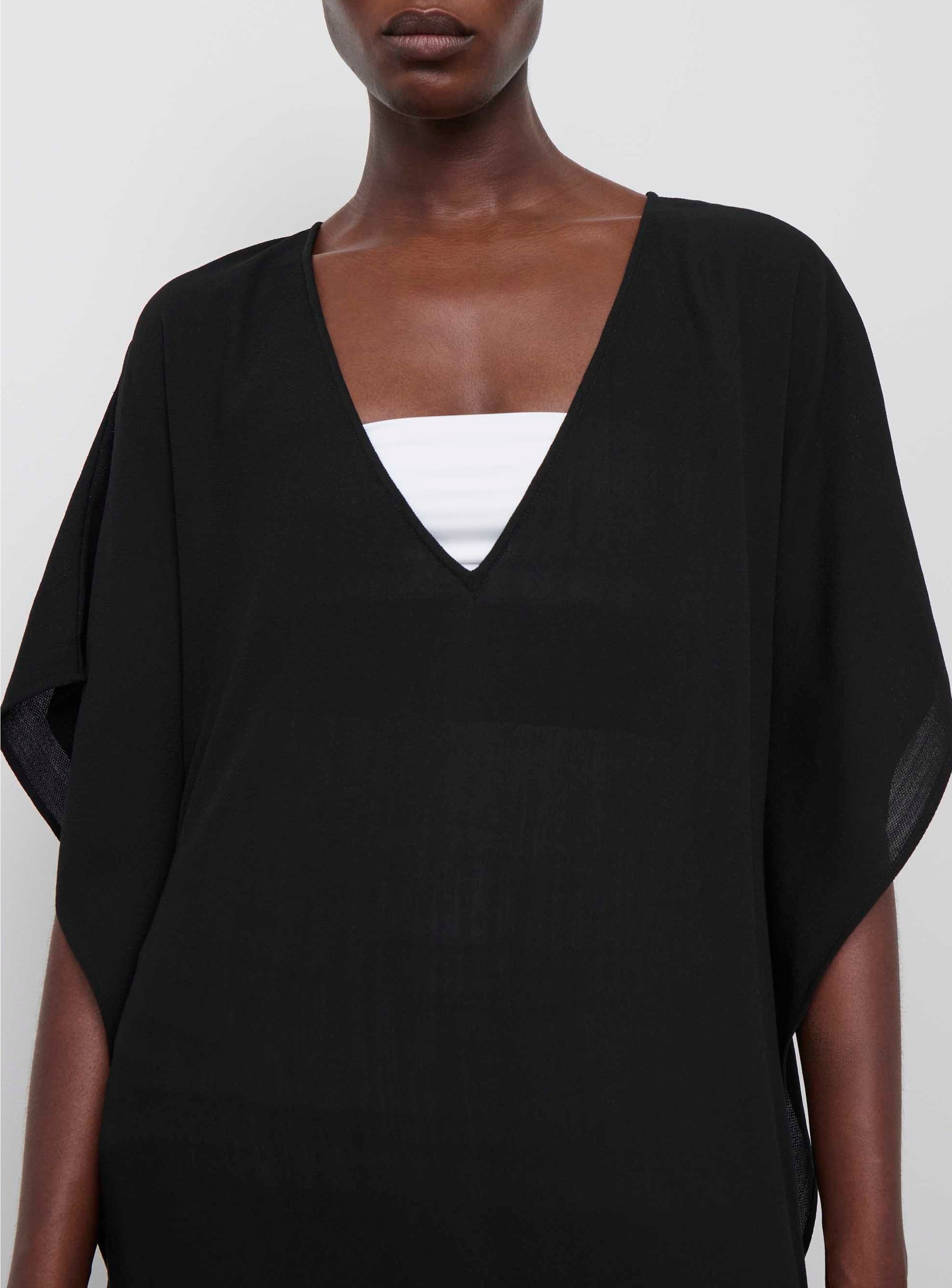 Robe kaftan en laine - Black
